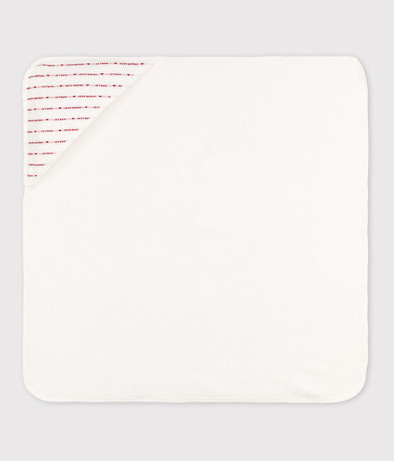 Capa de baño de algodón para bebé blanco MARSHMALLOW/rojo TERKUIT