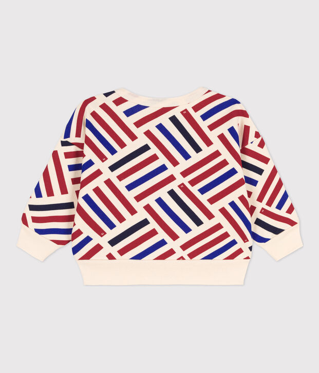 Sudadera de mulet&oacute;n con estampado gr&aacute;fico de beb&eacute; crudo/multicolor