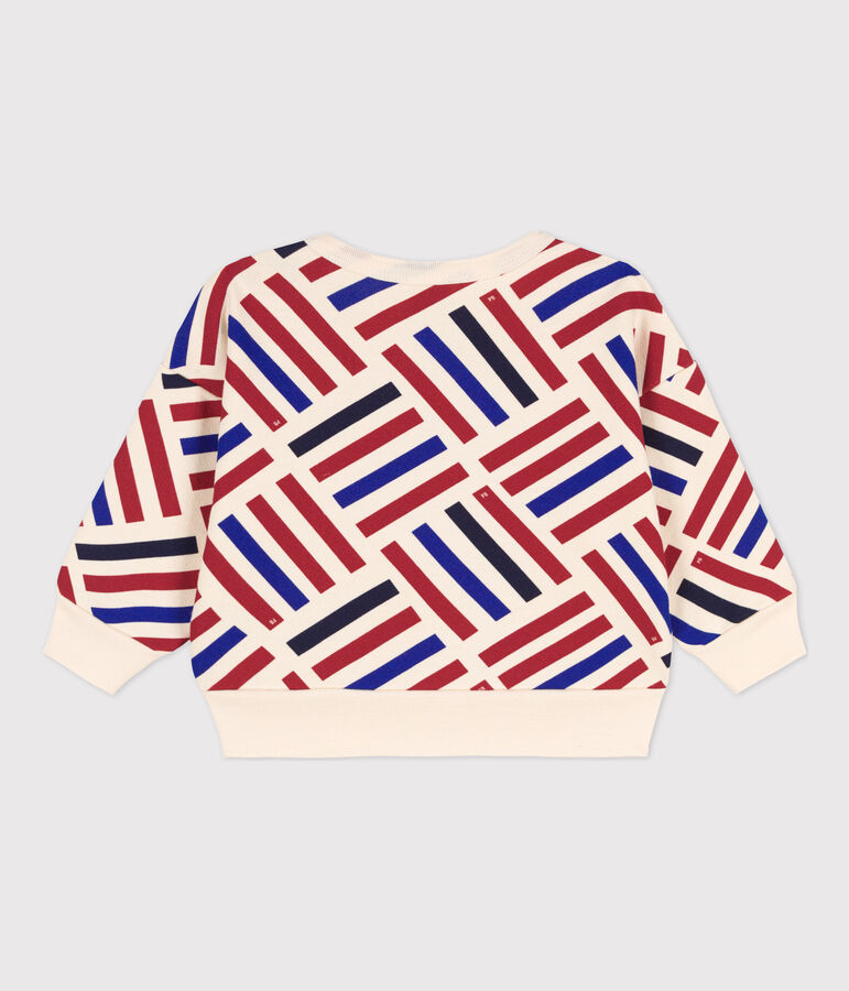 Sudadera de mulet&oacute;n con estampado gr&aacute;fico de beb&eacute; crudo/multicolor