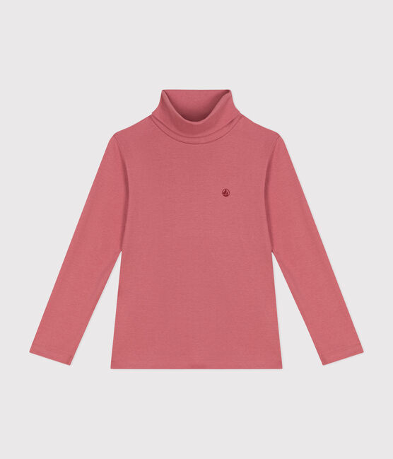 Camiseta de cuello alto de algodón para niño/a rosa ROSEWOOD