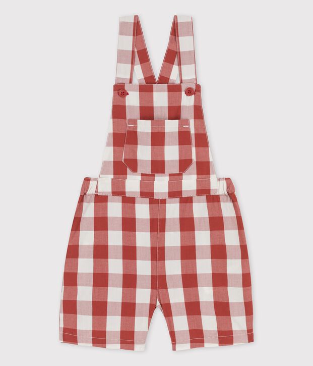 Peto corto de popelina de beb&eacute; marron/crudo