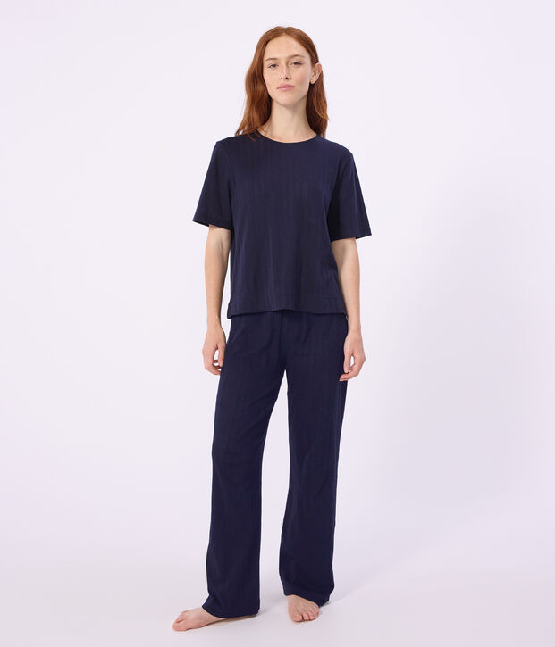 Pijama de manga corta de algod&oacute;n calado para mujer SMOKING