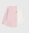 Camisón y leggings infantiles de terciopelo rosa JOLI/blanco MULTICO