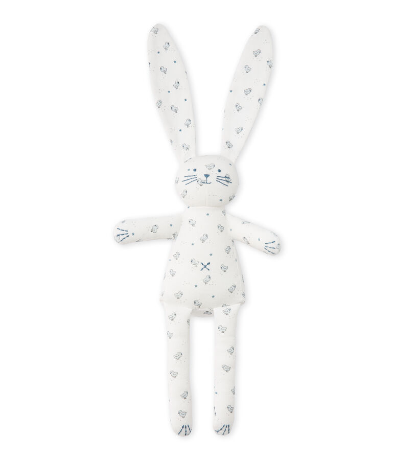 Doudou lapin b&eacute;b&eacute; mixte imprim&eacute; blanco/multicolor