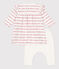 Vestido legging de jacquard de algodón para bebé blanco MARSHMALLOW/rojo TERKUIT