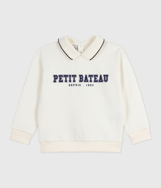 Sudadera infantil de algodón con estampado crudo MILK