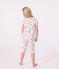 Pijama pirata infantil de algodón con estampado de flores rosa FLEUR/blanco MULTICO