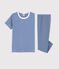 Pijama de mil rayas azul de niño de algodón azul SURF/blanco MARSHMALLOW