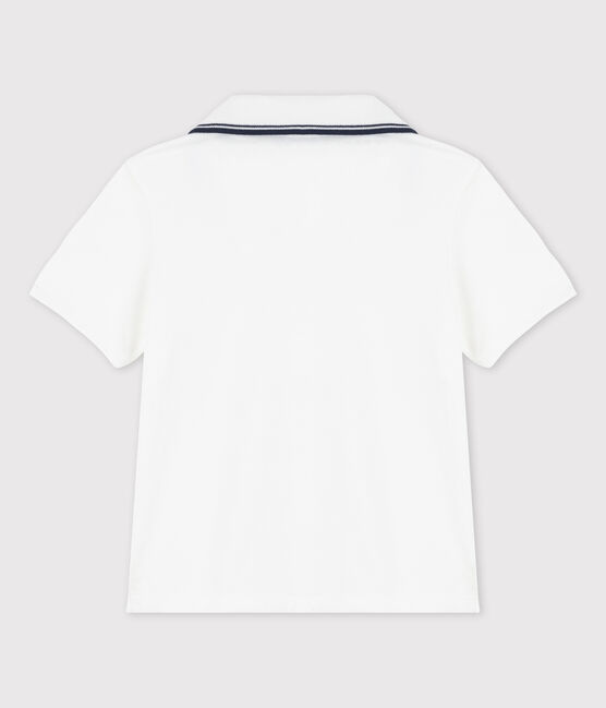 Polo de manga corta de punto de niño blanco MARSHMALLOW