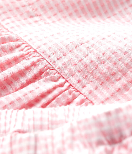 Vestido y pantaloncito «bloomer» de bebé niña rosa MINOIS/blanco MARSHMALLOW