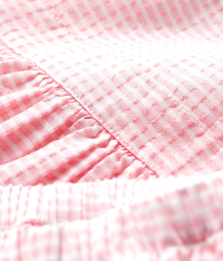 Vestido y pantaloncito bloomer de beb&eacute; ni&ntilde;a rosa/blanco