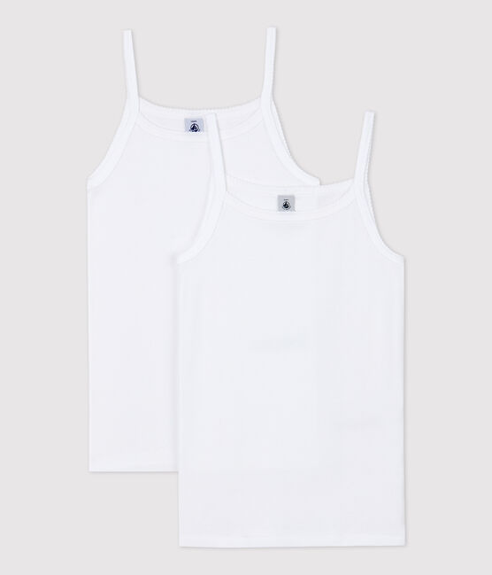 Lote de 2 camisetas de tirantes blancas de chica variante 1