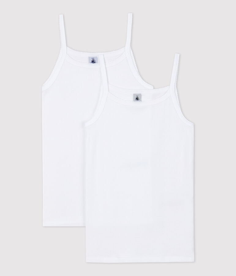 Lote de 2 camisetas de tirantes blancas de chica variante 1