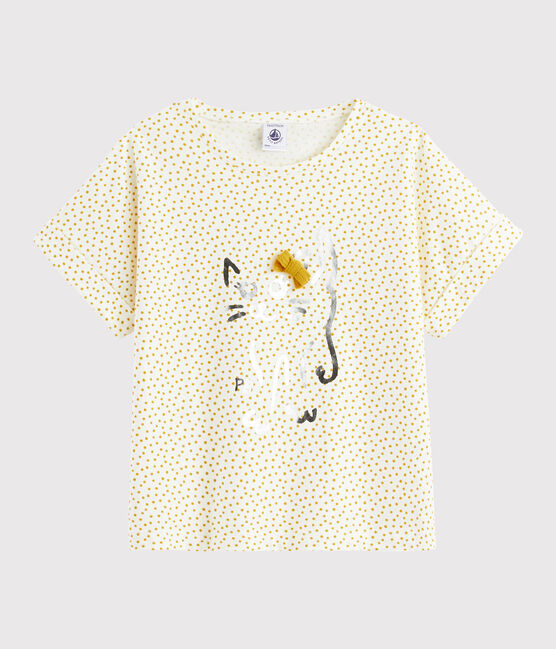 Camiseta estampada de niña blanco MARSHMALLOW/amarillo BOUDOR