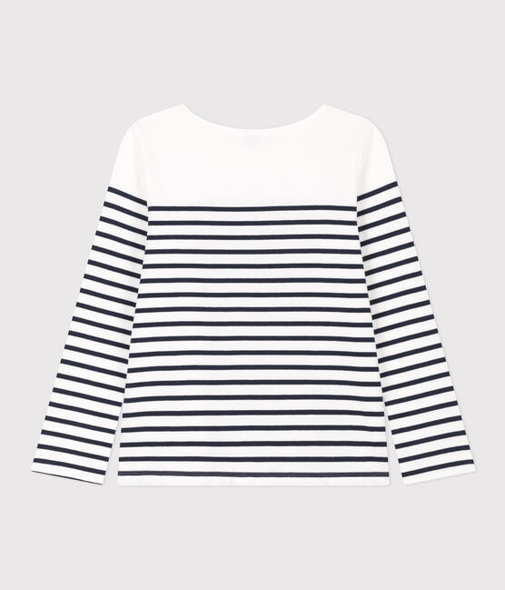Marinera de algodón para mujer blanco MARSHMALLOW/azul SMOKING