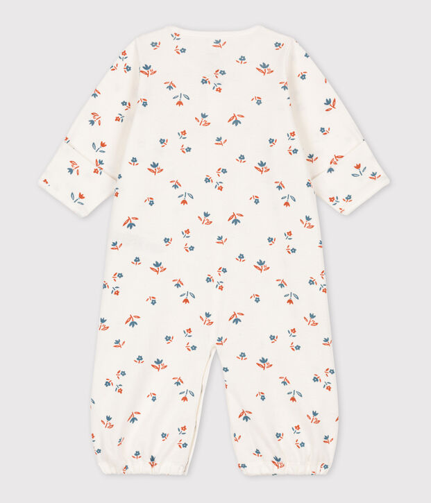Mono saco de algod&oacute;n estampado para beb&eacute; blanco/multicolor