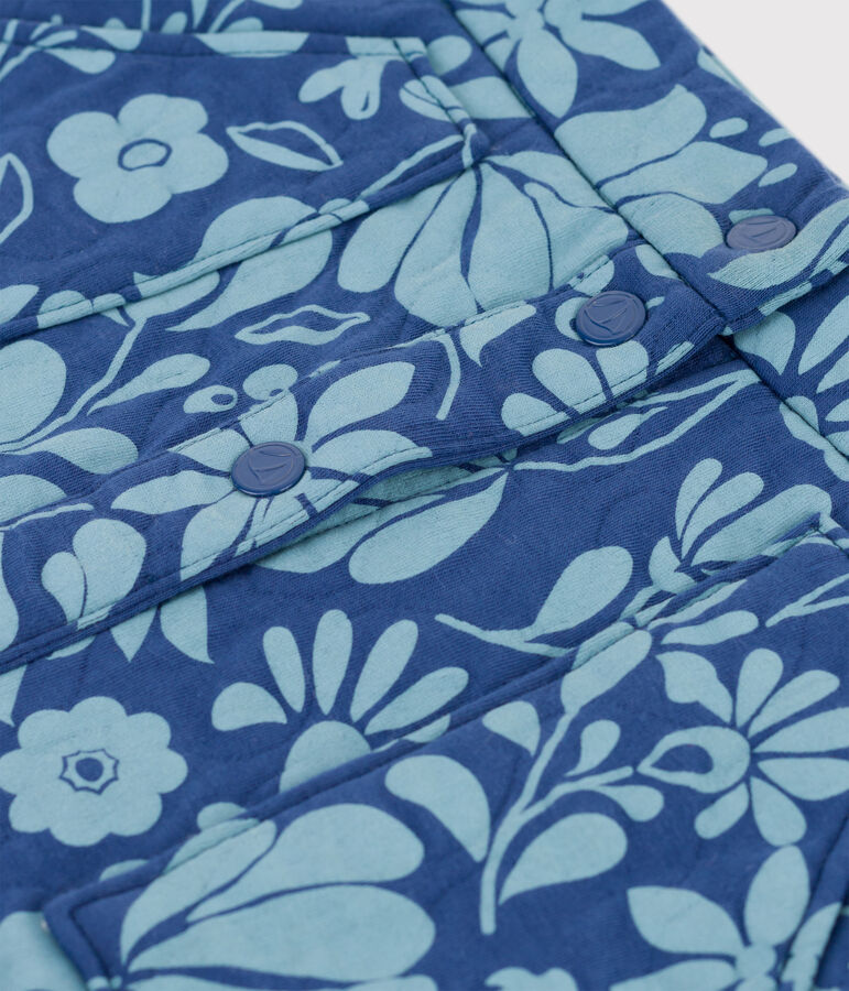 Falda estampada de tejido t&uacute;bico acolchado de ni&ntilde;a azul/azul