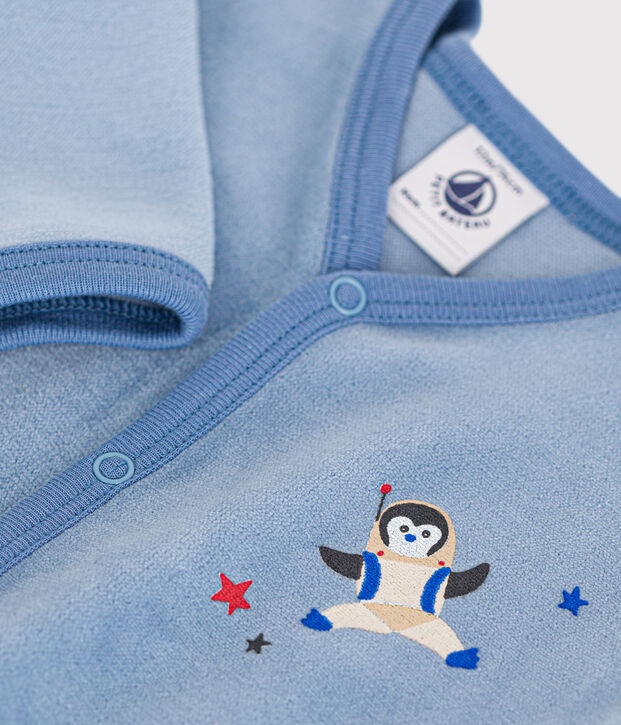Pijama de terciopelo para beb&eacute; azul