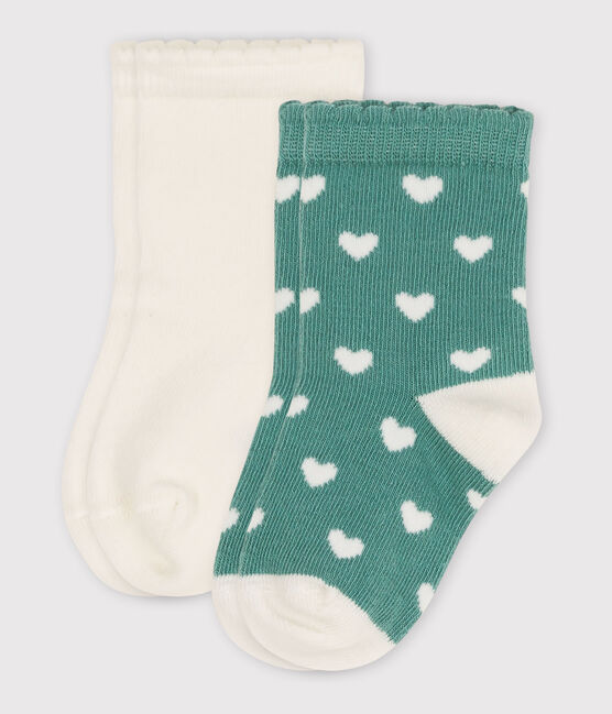 Juego de 2 pares de calcetines con corazones de bebé variante 3