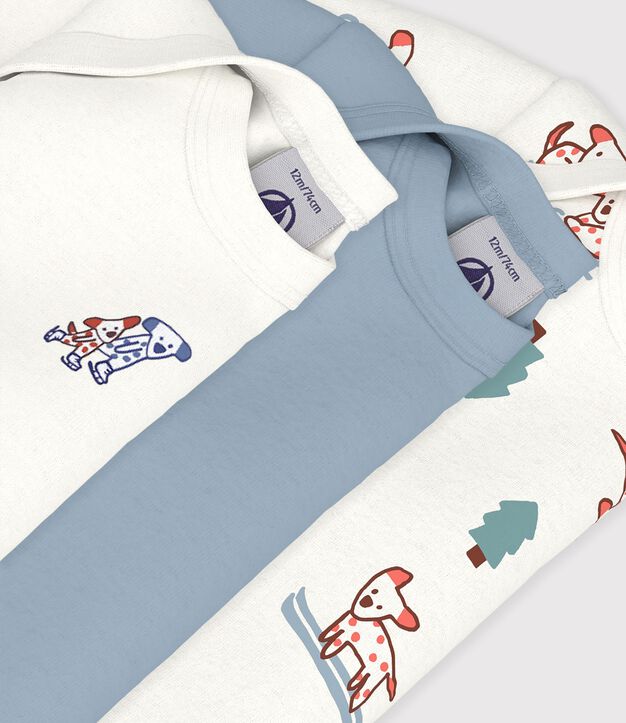 Juego de bodis de algod&oacute;n de manga larga con estampado de perros para beb&eacute; multicolor