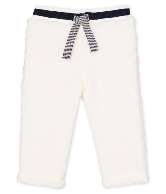 Pantalón de sherpa para bebé unisex blanco MARSHMALLOW