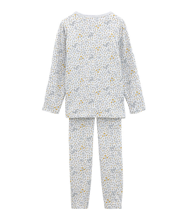 Pijama de tela t&uacute;bica para ni&ntilde;a gris/multicolor