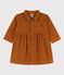 Vestido de micro pana de manga larga para bebé marron ECUREUIL