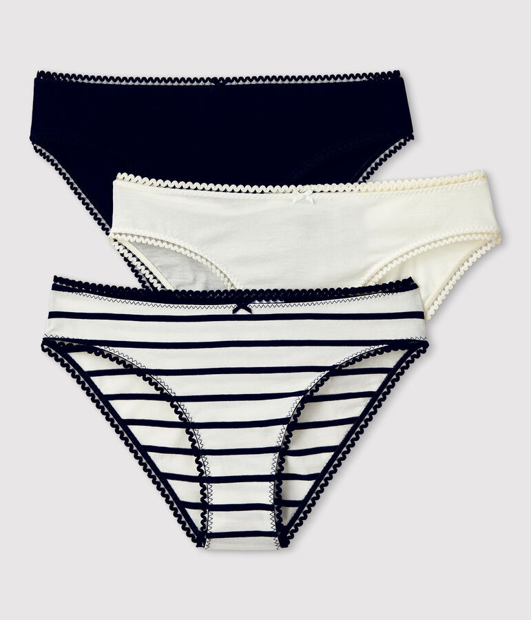 Juego de 3 braguitas de algod&oacute;n el&aacute;stico de mujer variante 2