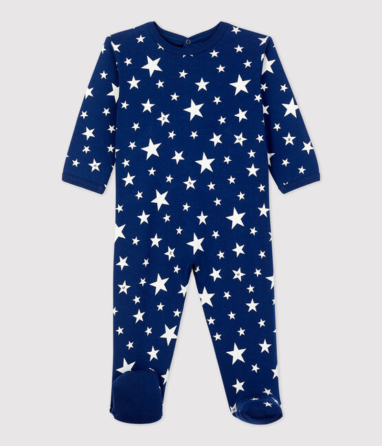 Pelele de bebé con estrellas de algodón azul MEDIEVAL/blanco MARSHMALLOW