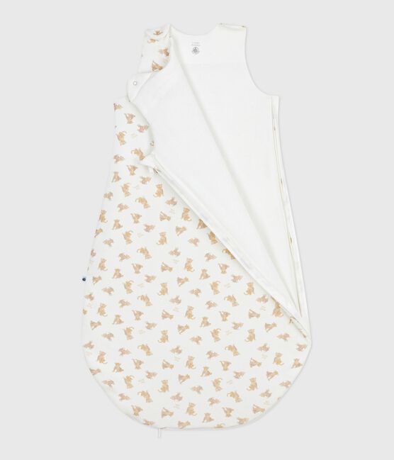 Saco de terciopelo para bebé con estampado de leopardo TOG 3 blanco MARSHMALLOW/blanco MULTICO