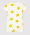 Pelele corto con estampado vegetal de algodón de bebé blanco MARSHMALLOW/ ORGE