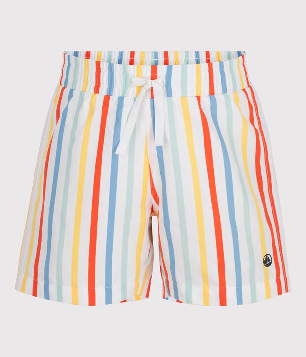 Ba&ntilde;ador infantil a rayas blanco/multicolor