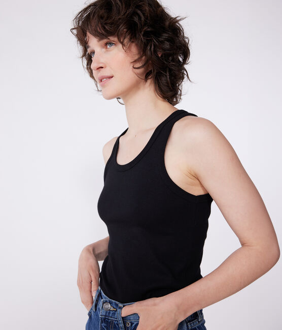 Camiseta sin mangas Iconique de algodón para mujer negro BLACK