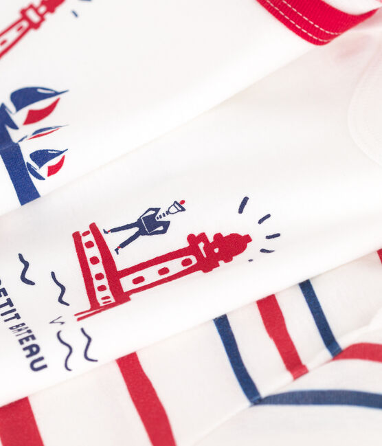 Juego de 3 bodis de algodón de manga corta para bebé Variante 1 OVS