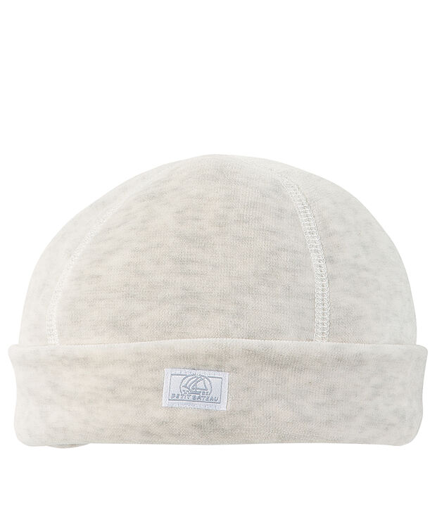 Gorrito de terciopelo beige