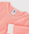 Pijama snugfit milrayas de niña de algodón rosa PEACHY/blanco MARSHMALLOW