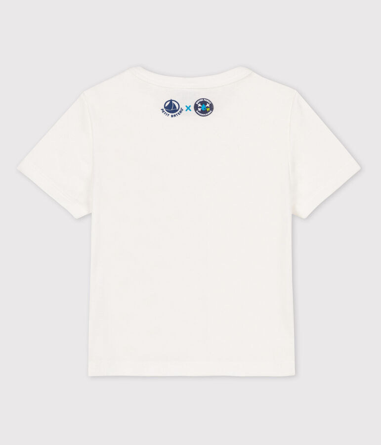 Camiseta Beb&eacute; Petit Bateau x Water Family blanco
