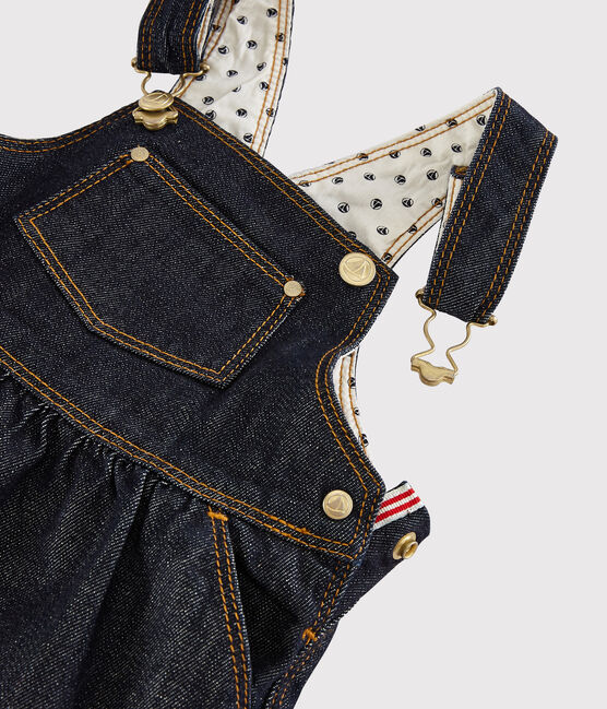 Vestido vaquero tipo peto para bebé niña azul JEAN
