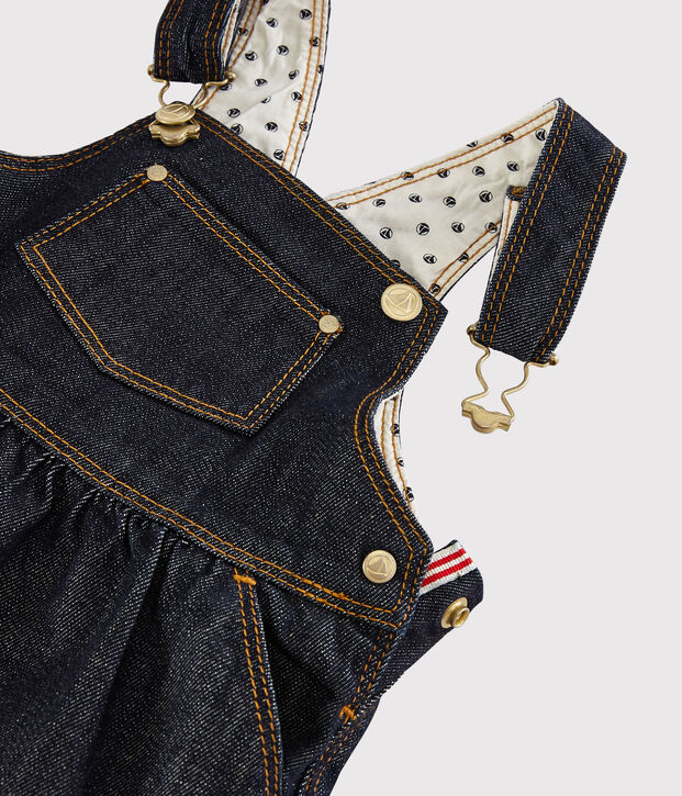Vestido vaquero tipo peto para beb&eacute; ni&ntilde;a azul