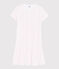 Camisón con lunares rosas de algodón de chica/mujer blanco MARSHMALLOW/rosa GRETEL