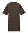 Vestido para mujer a rayas de manga corta en jersey grueso azul SMOKING/marron BRINDILLE