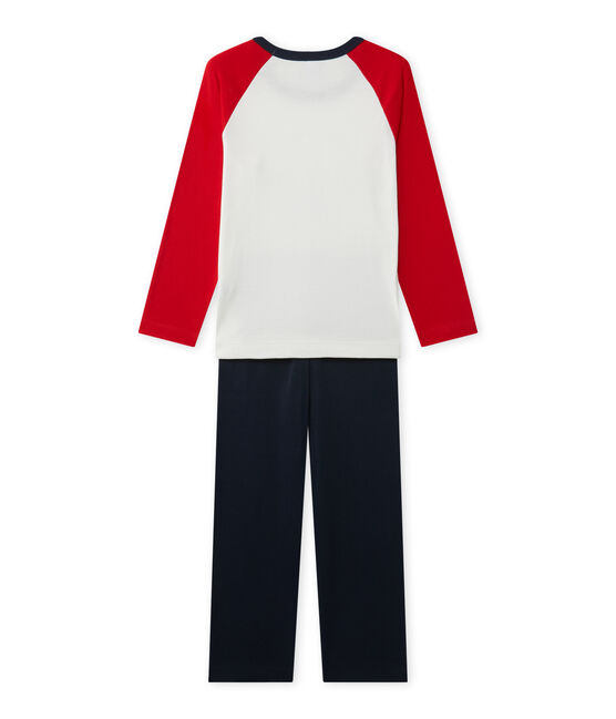 Pijama estampado para niño azul SMOKING/blanco LAIT/ FROUFROU