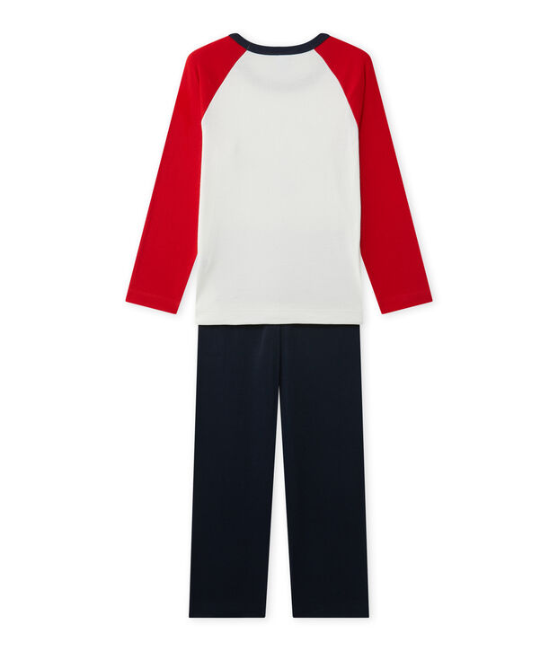 Pijama estampado para ni&ntilde;o azul/blanco/rojo