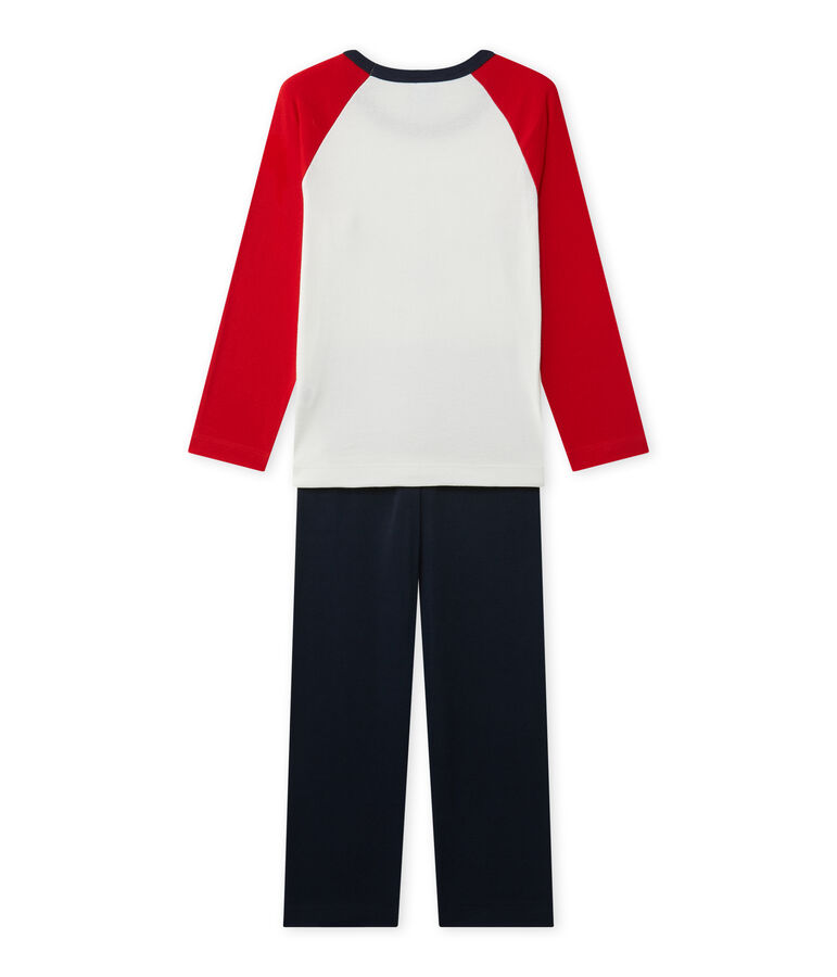 Pijama estampado para ni&ntilde;o azul SMOKING/blanco LAIT/ FROUFROU