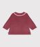 Blusa lisa de terciopelo de manga larga para beb&eacute; rosa