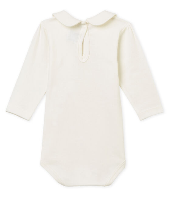 Body con cuello Claudine para bebé niña blanco MARSHMALLOW