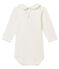 Body con cuello Claudine para bebé niña blanco MARSHMALLOW
