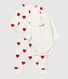 Conjunto de 3 prendas con corazones rojos de bebé de algodón orgánico