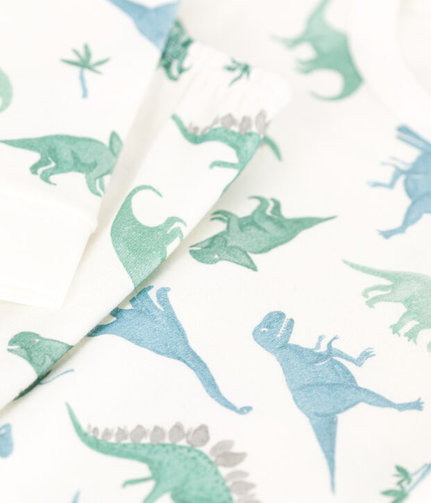 Pijama infantil muy entallado en algod&oacute;n estampado blanco/multicolor