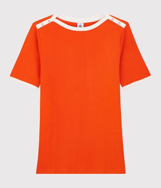 Camiseta de algodón de mujer naranja CAROTT